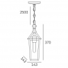 Klasyczna Czarna Lampa Wisząca Ogrodowa ZURICH P01623BK COSMO LIGHT